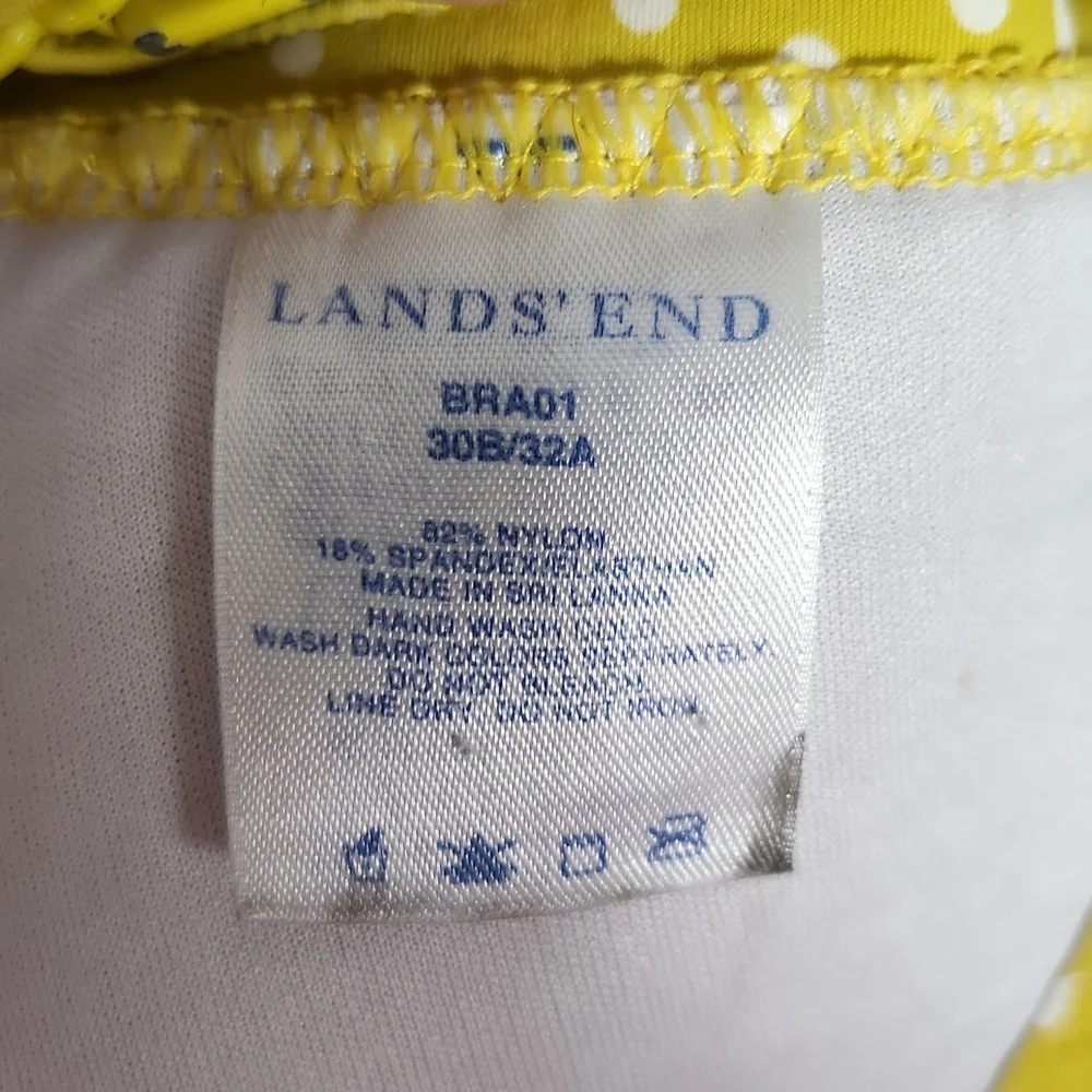 Land's End woman's size 4, yellow polka dot bikini - Picture 6 of 7